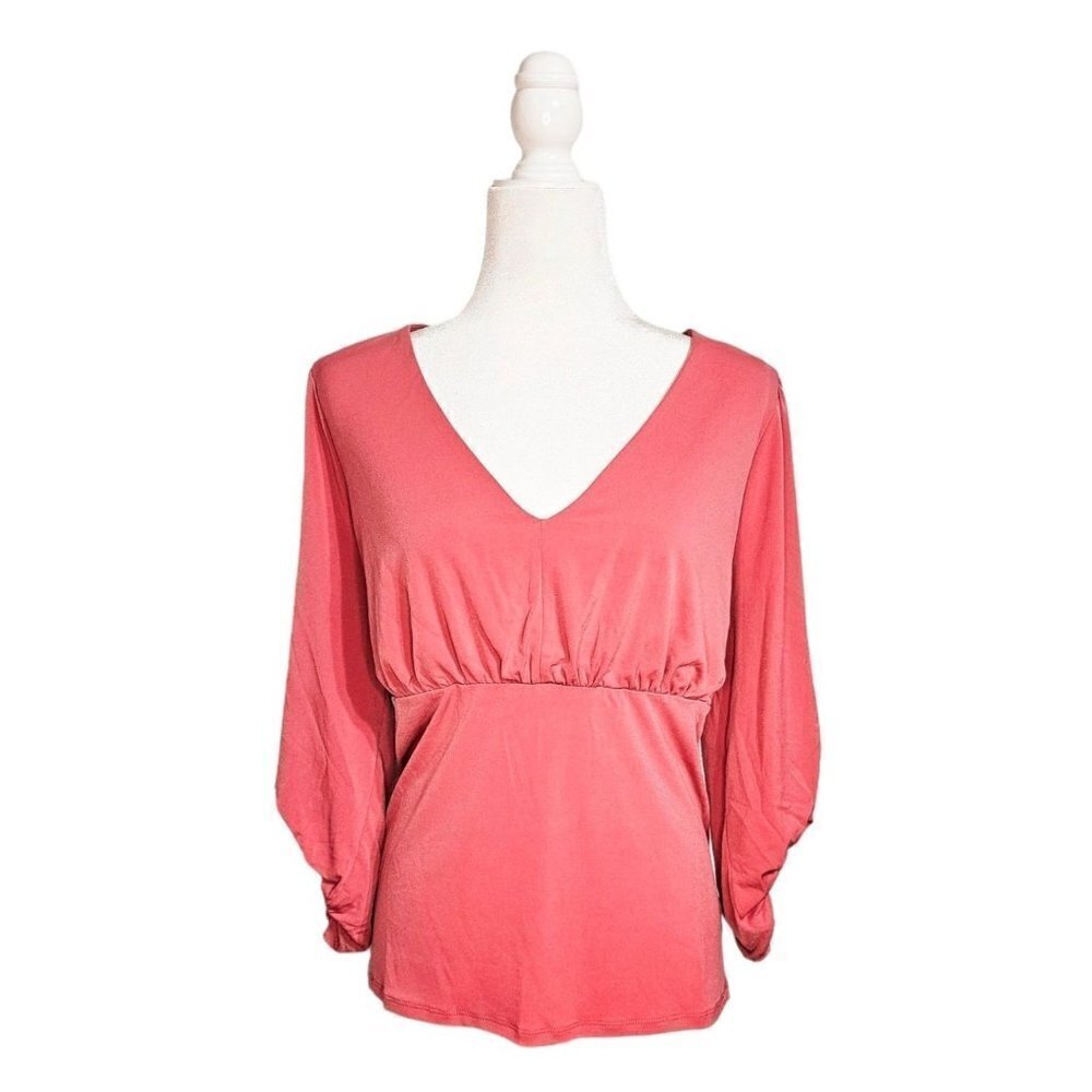 Torrid Nwt Studio Knit V-Neck 3/4 Sleeve Shirred Top Size 4/4x/26